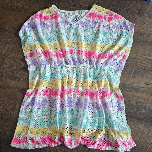 The Childrens Place swimsuit cover-up XXL 16 colorful rainbow - Picture 1 of 2